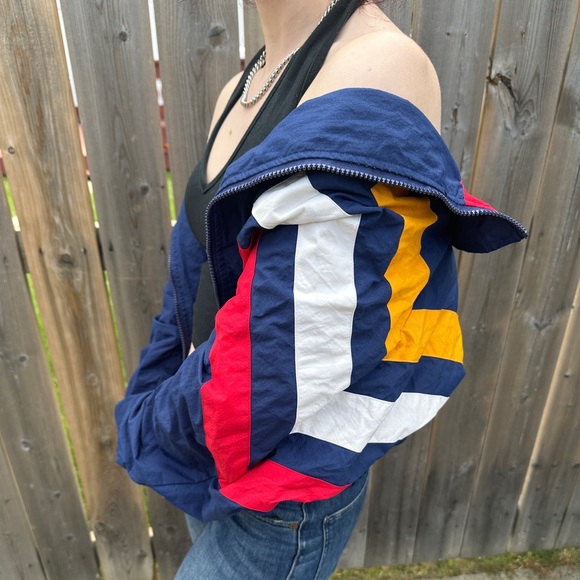 Blue/Navy Vintage 80’s Style Windbreaker - Picture 2 of 2